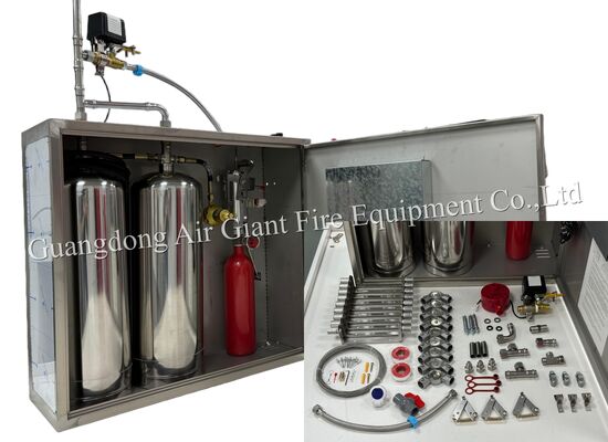 کیفیت  Double Bottles Automatic Protection Restaurant Fire Suppression System کارخانه