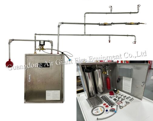 کیفیت  Double Bottle Kitchen Hood Fire Suppression System with 183°C Thermal Activation and 12L Fire Suppression Agent کارخانه