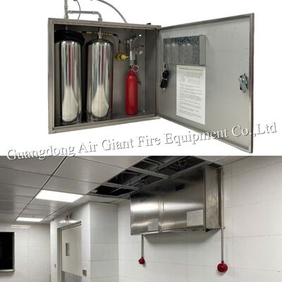 کیفیت  Double Bottles Commercial Kitchen Hood Fire Suppression System For Grease Ducts کارخانه