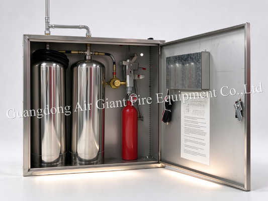 کیفیت  Double Bottles Automatic Protection Kitchen Fire Suppression System with 12L Reagent Capacity for Commercial Kitchen Fire Extinguishing System کارخانه